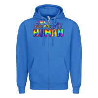 True Royal we are all human Zipper Hoodie - MaliasSmallBusiness