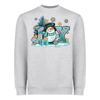 Heather Grey cute coffeecup snowmanand joy Heavyweight Sweatshirt - AdoDesignShop