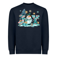 Navy cute coffeecup snowmanand joy Heavyweight Sweatshirt - AdoDesignShop