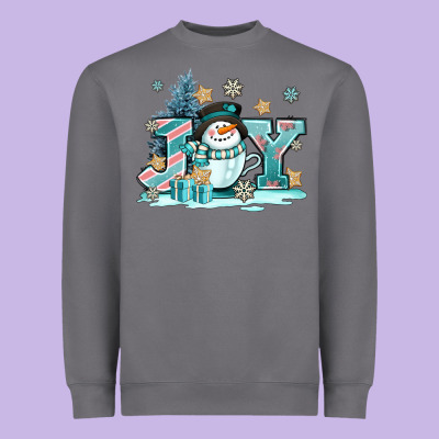 Cute Coffeecup Snowmanand Joy Heavyweight Sweatshirt Designed By Adodesignshop
