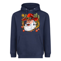 Navy Cowboy Santa Heavyweight Hoodie - BundleAndBundleShop