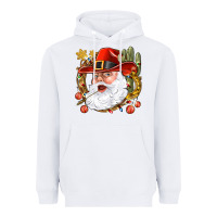 White Cowboy Santa Heavyweight Hoodie - BundleAndBundleShop