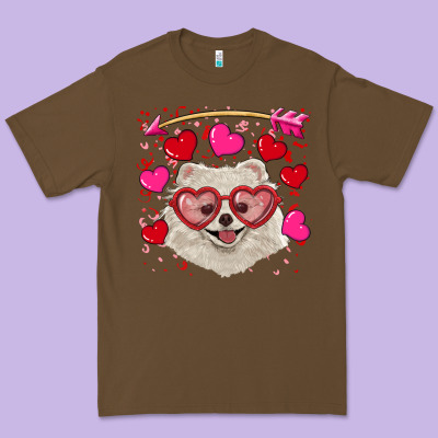 Premium Tee Valentine's day white pomeranian