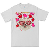 Dove Grey Valentine's day white pomeranian Premium Tee - RanaPortraitStore