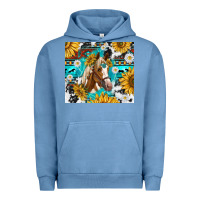 Pigment Pebble Blue cowhide aztec horse Urban Hoodie - TumblerDesignByShophia