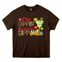 Chocolate Brown Chip dippin' margarita sippin' Heavy Core Tee - RanaPortraitStore