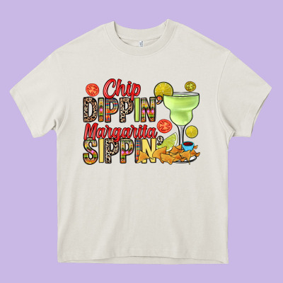 Heavy Core Tee Chip dippin' margarita sippin'