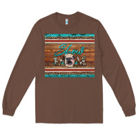 Chestnut show mom aztec cowhide leopard heifer Long Sleeve Tee - Artiststas