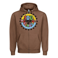 Chestnut 100 days of school Zipper Hoodie - MaliasSmallBusiness