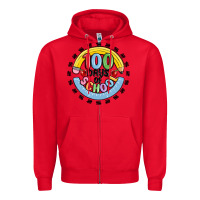 Red 100 days of school Zipper Hoodie - MaliasSmallBusiness