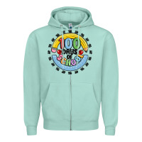 Seafoam 100 days of school Zipper Hoodie - MaliasSmallBusiness