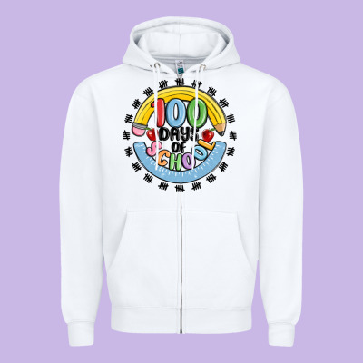 100 Days Of School Zipper Hoodie Designed By Maliassmallbusiness