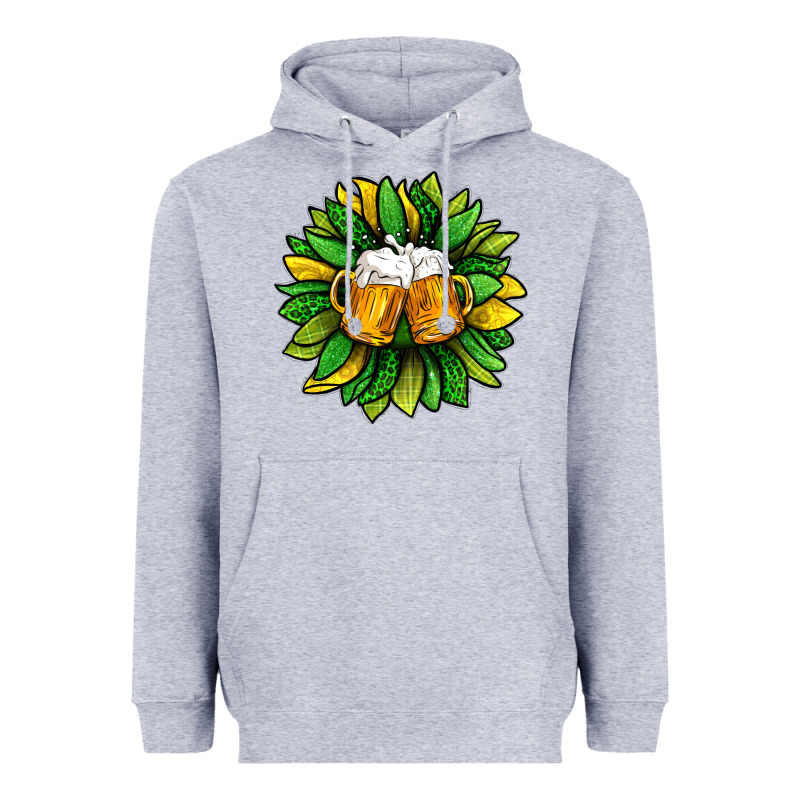 St. Patricks Sunflower With Beer Heavyweight Hoodie by BundleAndBundleShop | Teevron