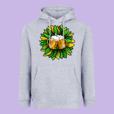 St. Patricks Sunflower With Beer Heavyweight Hoodie Designed By Bundleandbundleshop