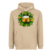 Mushroom St. Patricks Sunflower With Beer Heavyweight Hoodie - BundleAndBundleShop