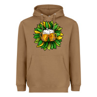 Toasted Coconut St. Patricks Sunflower With Beer Heavyweight Hoodie - BundleAndBundleShop