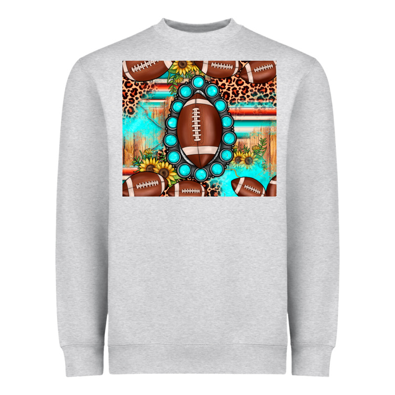 Football Leopard Turquoise Gemstone Sunflower Heavyweight Sweatshirt by JahusDesignShop | Teevron
