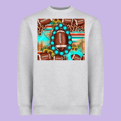 Football Leopard Turquoise Gemstone Sunflower Heavyweight Sweatshirt Designed By Jahusdesignshop
