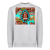 Heather Grey football leopard turquoise gemstone sunflower Heavyweight Sweatshirt - JahusDesignShop