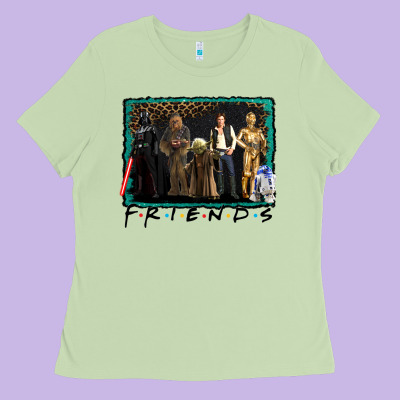 Friends Movie Characters Ladies Tee Designed By Adodesignshop