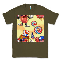 Army Green patriotic hotdog ice cream donat Classic Tee - BundleAndBundleShop