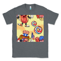 Charcoal Heather patriotic hotdog ice cream donat Classic Tee - BundleAndBundleShop