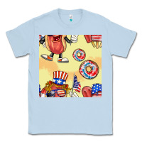 Dusty Blue patriotic hotdog ice cream donat Classic Tee - BundleAndBundleShop