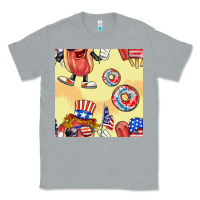 Heather Grey patriotic hotdog ice cream donat Classic Tee - BundleAndBundleShop