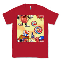 Red patriotic hotdog ice cream donat Classic Tee - BundleAndBundleShop