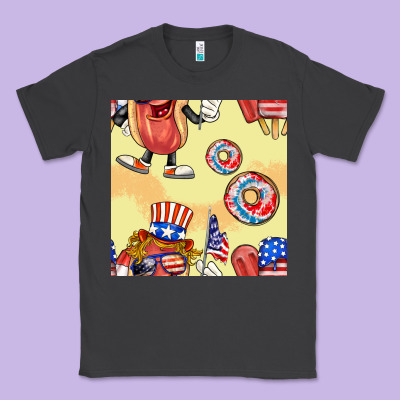 Patriotic Hotdog Ice Cream Donat Classic Tee Designed By Bundleandbundleshop