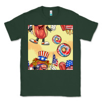 Sports Green patriotic hotdog ice cream donat Classic Tee - BundleAndBundleShop