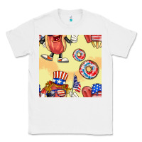 White patriotic hotdog ice cream donat Classic Tee - BundleAndBundleShop