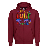 Burgundy all for love and love for all Zipper Hoodie - MaliasSmallBusiness