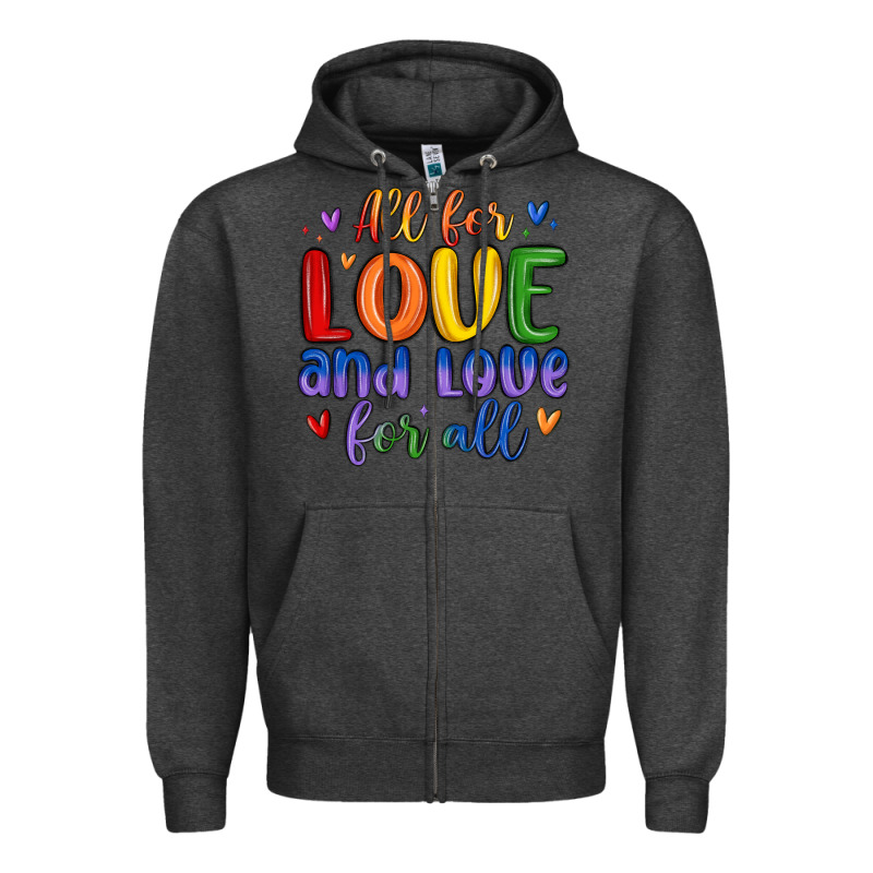 All For Love And Love For All Zipper Hoodie by MaliasSmallBusiness | Teevron