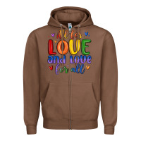 Chestnut all for love and love for all Zipper Hoodie - MaliasSmallBusiness