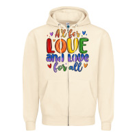 Sandshell all for love and love for all Zipper Hoodie - MaliasSmallBusiness