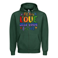 Sports Green all for love and love for all Zipper Hoodie - MaliasSmallBusiness