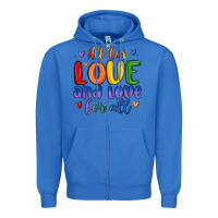 True Royal all for love and love for all Zipper Hoodie - MaliasSmallBusiness