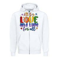 White all for love and love for all Zipper Hoodie - MaliasSmallBusiness
