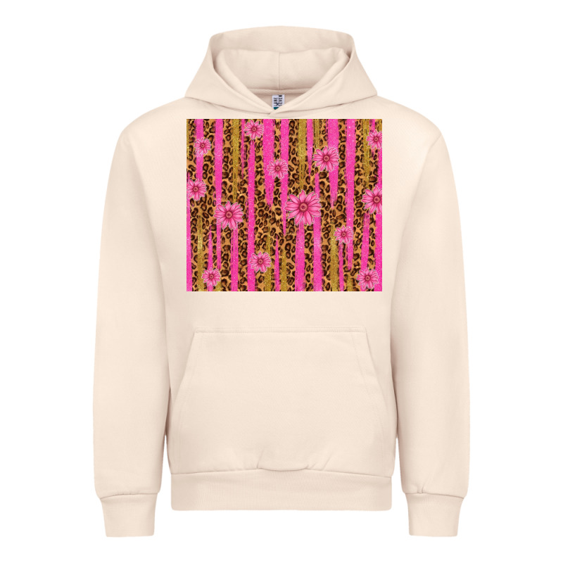Glitter Pink Stripe Leopard Pattern With Flowers Urban Hoodie by TumblerDesignByShophia | Teevron