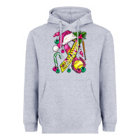 Heather Grey Pink Christmas Breast Cancer Ribbon Softball Heavyweight Hoodie - BundleAndBundleShop