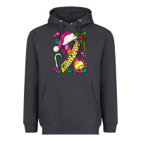 Smoke Pink Christmas Breast Cancer Ribbon Softball Heavyweight Hoodie - BundleAndBundleShop