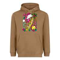 Toasted Coconut Pink Christmas Breast Cancer Ribbon Softball Heavyweight Hoodie - BundleAndBundleShop