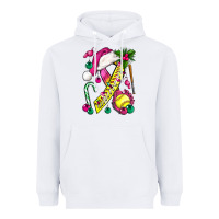 White Pink Christmas Breast Cancer Ribbon Softball Heavyweight Hoodie - BundleAndBundleShop