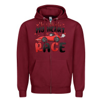 Burgundy you make my heart race valentine's day Zipper Hoodie - MaliasSmallBusiness