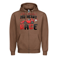 Chestnut you make my heart race valentine's day Zipper Hoodie - MaliasSmallBusiness