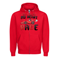 Red you make my heart race valentine's day Zipper Hoodie - MaliasSmallBusiness