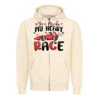 Sandshell you make my heart race valentine's day Zipper Hoodie - MaliasSmallBusiness