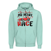 Seafoam you make my heart race valentine's day Zipper Hoodie - MaliasSmallBusiness