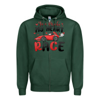 Sports Green you make my heart race valentine's day Zipper Hoodie - MaliasSmallBusiness